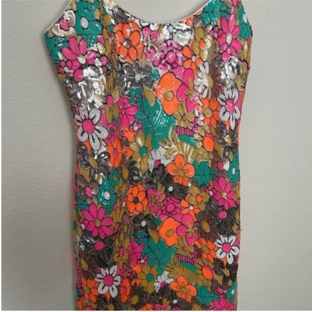 NWT Milly Annie Floral Sequin Midi Dress - Picture 10 of 10